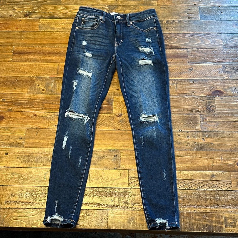 KanCan Dark Blue Distressed Skinny Jeans